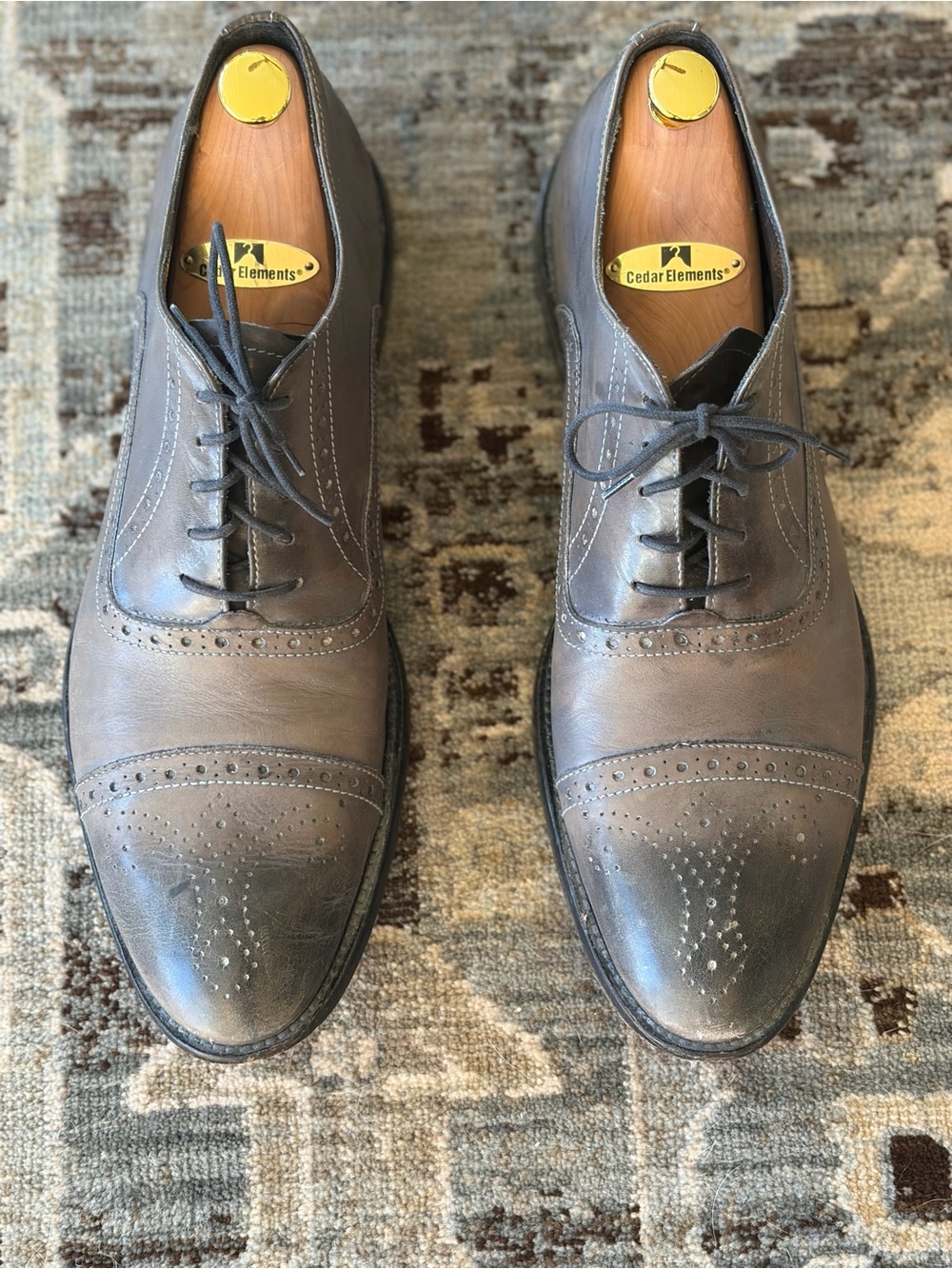 To Boot Gray Leather Wingtip Oxfords